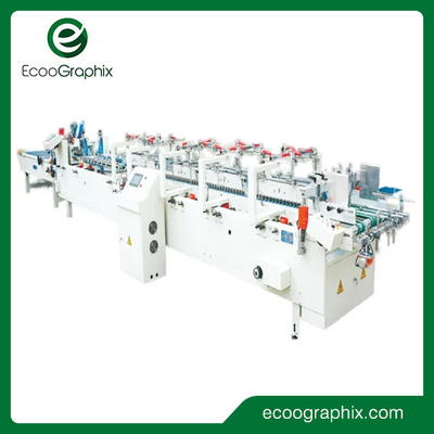 Máquina automática para dobrar papelão e colar Ecoographix para embalagens