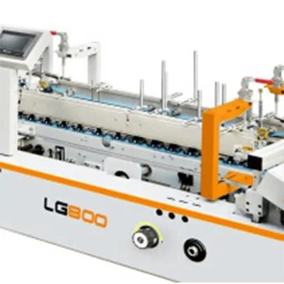 Máquina automática para dobrar papelão e colar Ecoographix para embalagens