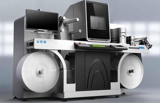 Máquina de impressão automática de estampagem e barnizamento de folhas de etiquetas digitais