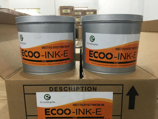 ECOO-INK-F Tinta de impressão offset à base de solvente vermelho com duração de 3 anos, em 1 ou 2,5 kg/ lata e 6 latas/cartão