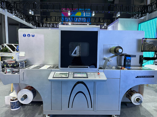 Máquina de impressão de etiquetas digitais de rolo a rolo para estampação e verniça de folha