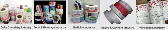 Máquina de impressão de etiquetas de jato de tinta digital CMYK de alimentação de rolo para rolo para fácil operação