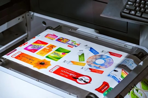 Máquina de impressão e barnizamento de rótulos digitais multicolor