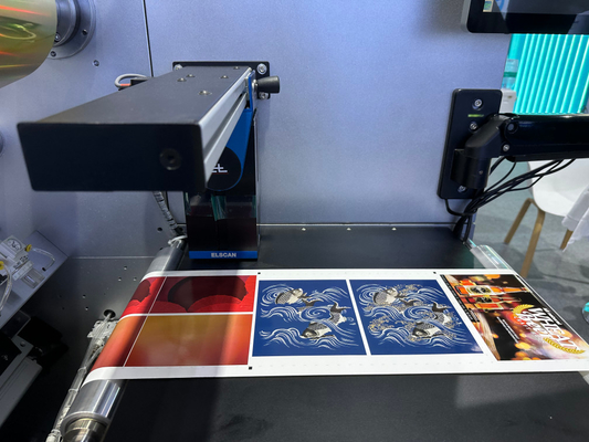 Máquina de estampação e barnizamento de papel rolante para papel rolante Impressora de aprimoramento de rótulos digitais