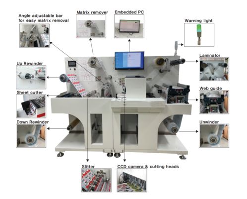 Cortador a laser digital rolo a folha com velocidade máxima de corte de 27m/min e largura máxima de etiqueta de 330mm